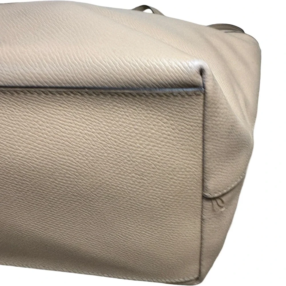 Coach City Zip Top Tote Pebbled Leather Blush Tan Camel Shoulder Bag Women